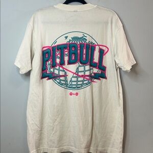 Higher Breed Clothing Pitbull Mr. Worldwide Cream Teal and Pink Unisex T-Shirt